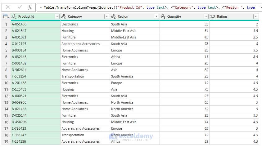 Create Power Query Table for Dealing with Tables with Changing Headers in Power Query
