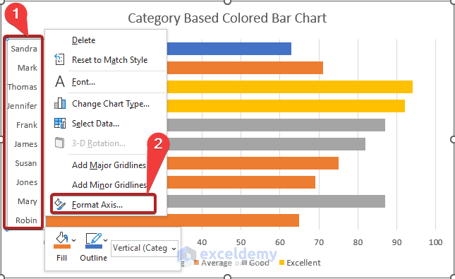 Excel Bar Chart Color by Category Using IF Function