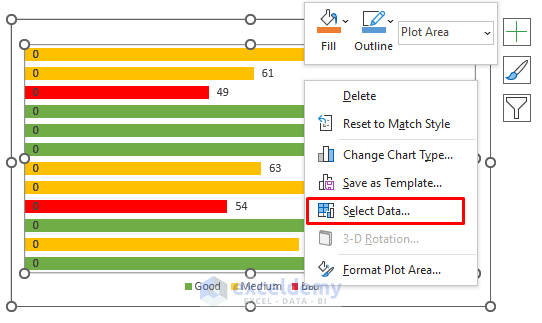 Access the Select Data Series Window of Bar Graph with All Criteria