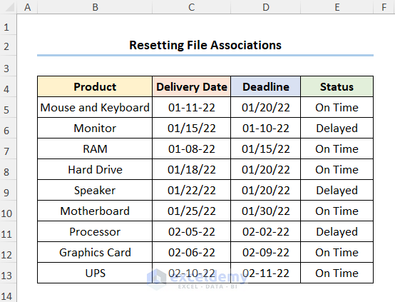 Excel File Opens Blank Grey Screen Fix with Reset File Associations