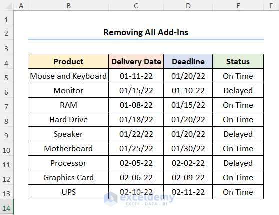 Excel File Opens Blank Grey Screen Fix with Disable All Add-ins