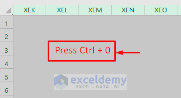 Use Keyboard Shortcut to Hide Columns with No Data in Excel