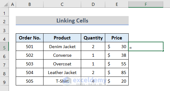 Link Cells for Mapping Data from Another Sheet in Excel