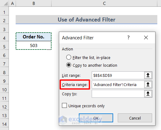 Use Advanced Filter to Map Data from Different Sheet