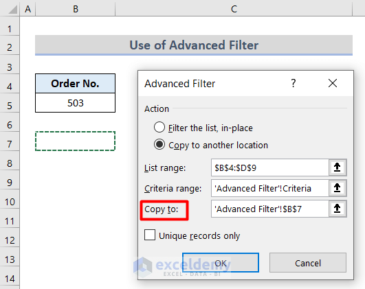 Use Advanced Filter to Map Data from Different Sheet