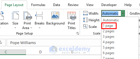 Excel Page Layout View One Page Only