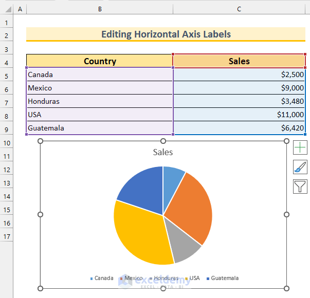 Excel Pie Chart Legend with Values 3