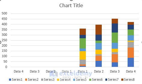 Create Stacked Chart to Reorder Legend without Changing Chart in Excel 