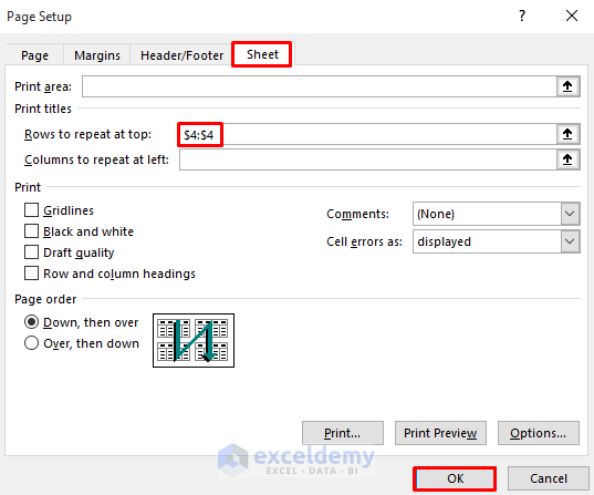 Excel Repeat Column Headings on Each Page