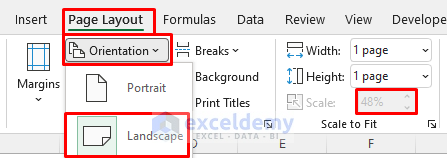 excel fit to page too small