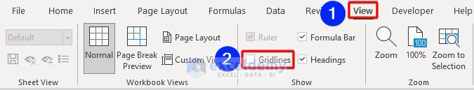 Fix Gridlines View from View or Page Layout Tab