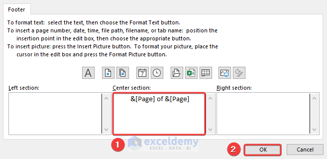 Formula for Page Number in Excel Using Page Layout Tab