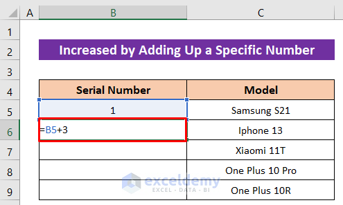 How to Create a Formula for Serial Number Increased by a Specific Number