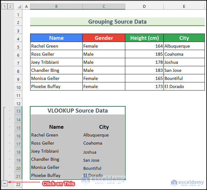 Grouping Source Data