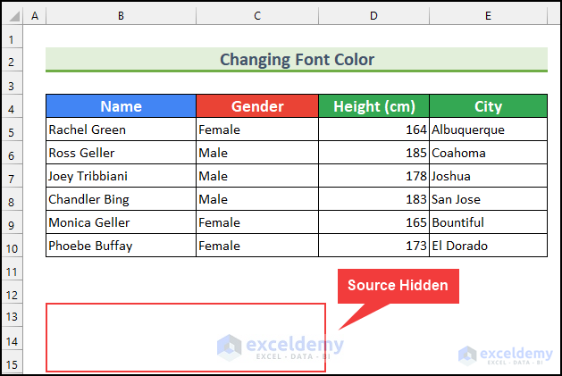 Hide VLOOKUP Source Data in Excel 4