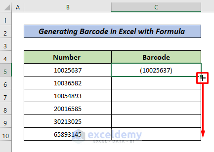 The Formula for Barcode in Excel