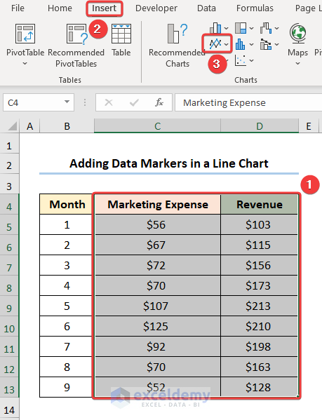 Inserting Line Chart