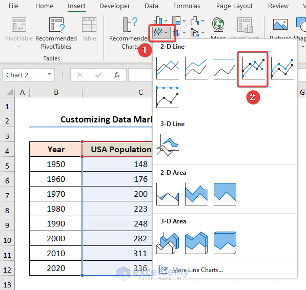 How to Add Custom Data Markers in Excel 