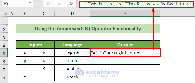 Use the Ampersand (&) Operator to Add Double Quotes and Comma in Excel Concatenate