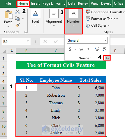 Use Format Cells Feature to Add Gridlines for Specific Cells in Excel