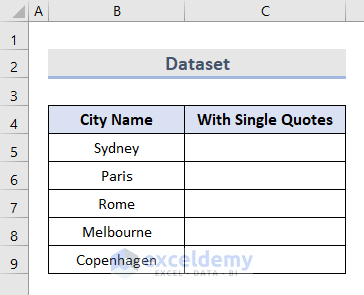 How to Add Single Quotes in Excel