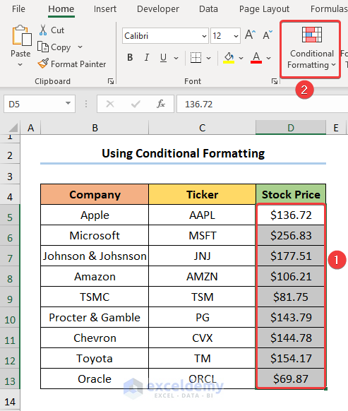 How to Add Solid Fill Data Bars in Excel Using Conditional Formatting