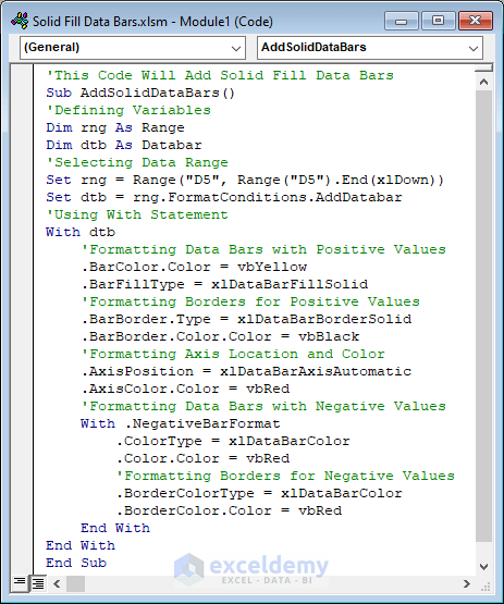 How to Add Solid Fill Data Bars in Excel Using VBA Code