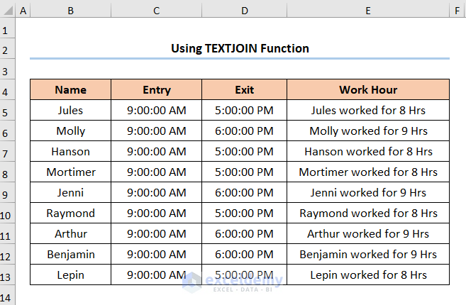 How to Add Text in If Formula Excel Using TEXTJOIN Function