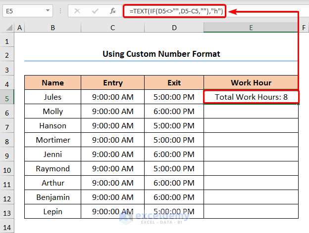 How to Add Text in If Formula Excel Using Custom Number Format