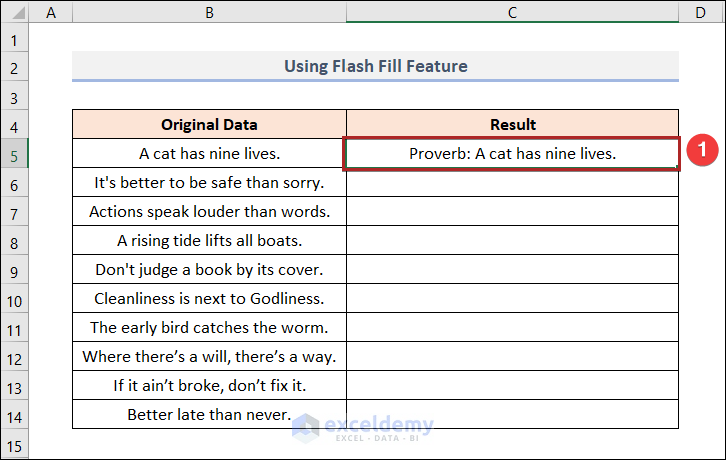 How to Add Text to Multiple Cells in Excel Using Flash Fill Feature