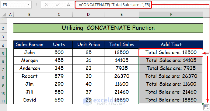 Handy Approaches to Add Text to Cell Value in Excel