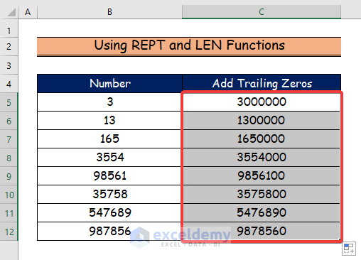 Handy Approaches to Add Trailing Zeros in Excel