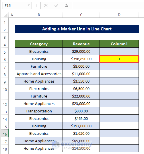 Adding Marker Line in Line Chart to Add a Marker Line in Excel Graph