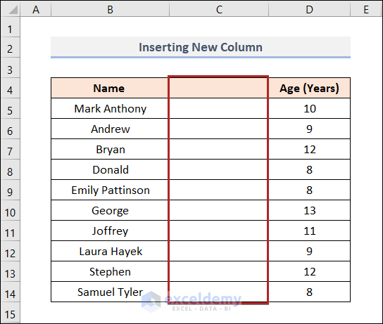 How to Align Colon in Excel Inserting a New Column