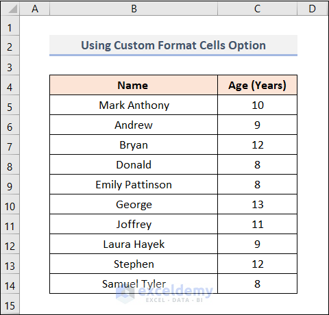 How to Align Colon in Excel Applying Custom Format Cells Option