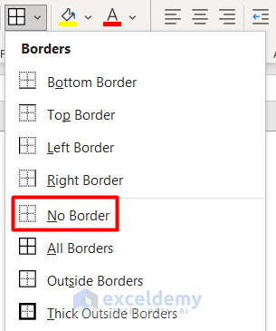 How to Remove All Borders in Excel