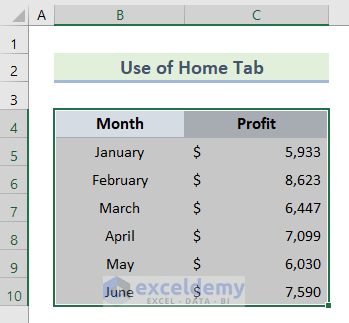 Insert All Borders from Home Tab in Excel