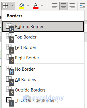 Use Keyboard Shortcuts to Apply All Borders