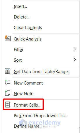 Apply Accounting Number Format to Selected Cells with Format Cells Dialogue Box