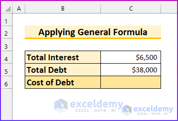 How to Calculate Before Tax Cost of Debt in Excel 3