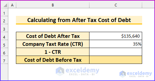 How to Calculate Before Tax Cost of Debt in Excel 7