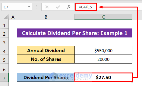 How to Calculate Dividend Per Share in Excel