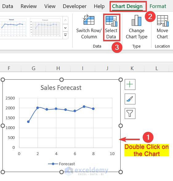 How to Change Data Source in Excel Chart 