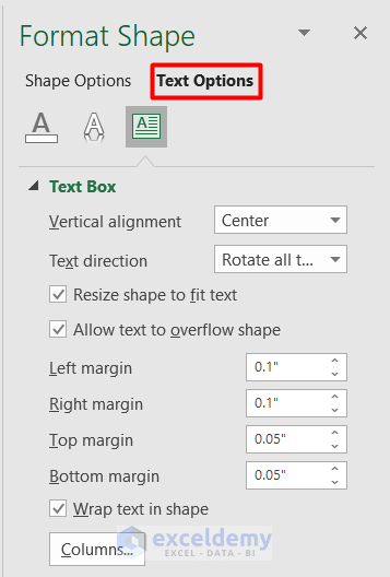 Rearrange Text Alignment with WordArt in Excel