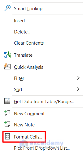 Rotate Cell Text from Format Cells Dialogue Box in Excel