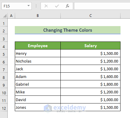 How to Change Theme Colors in Excel
