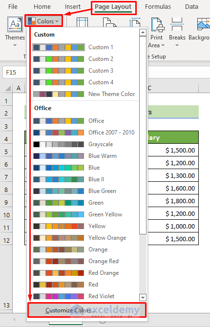 How to Change Theme Colors in Excel