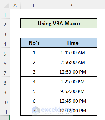 Use an Excel VBA Macro
