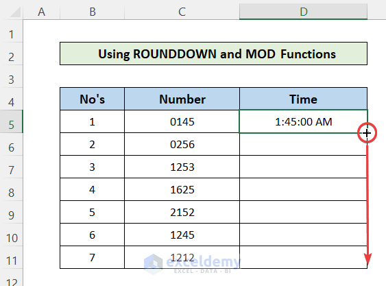 How to Convert 4 Digit Number to Time in Excel