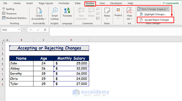 Step-by-Step Procedures to Enable Track Changes in Excel